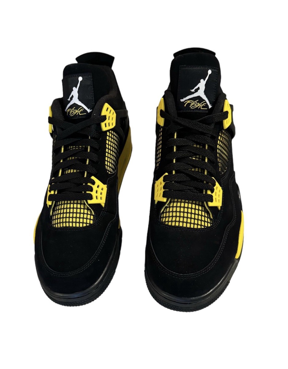 Nike Air Jordan Retro IV 4 Thunder 2023 Black Yellow Men display picture 3