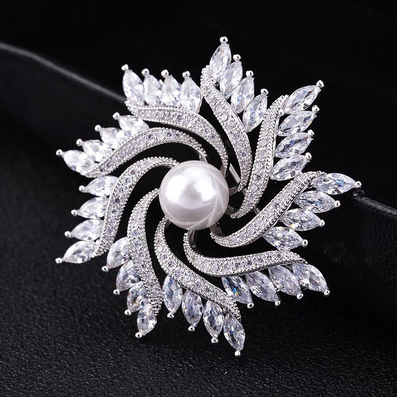 ブローチ　【b315】　七宝　エマイユ　925 銀製　SILVER brooch Genuine Aquamarine Silver Brooches, 925 Sterling Silver