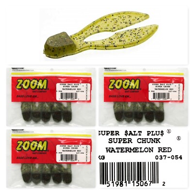 (3) Unopened Pack Zoom Super Salt Plus 3 1/2'' Super Chunk Watermelon Red 037-054