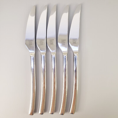 New French Solid Knife Opus Stainless by J A Henckels Zwilling Set of 5 Glossy