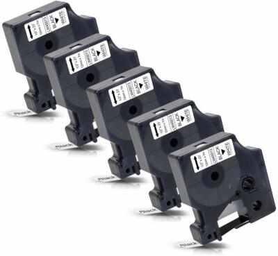 5x Kompatibel Schriftband Dymo D1 12mm 45013 Schwarz auf weiß LM160 300 350 450
