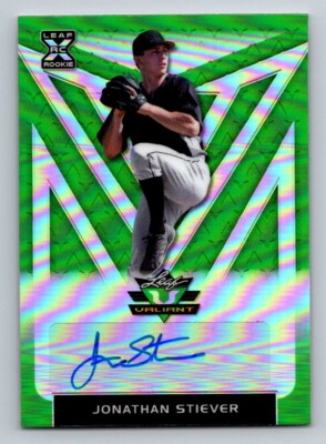 JONATHAN STIEVER 2020 Leaf Valiant Green Autograph AUTO SER #d /99
