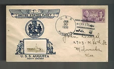 1938 USS Augusta Hvy Cruiser USA Navy Cover Crosby Real Picture Cachet 141 made