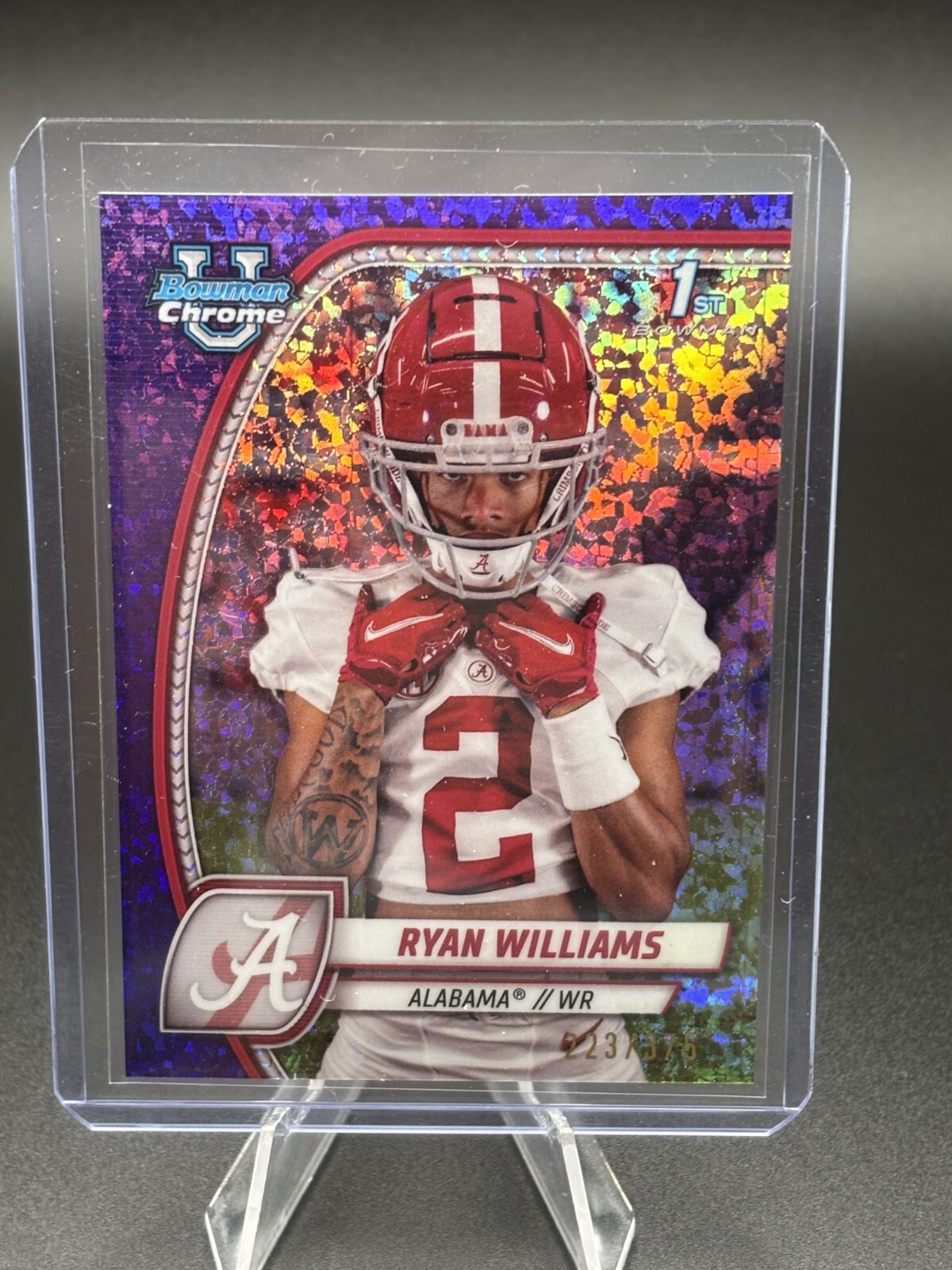 Ryan Williams 2024 Bowman University Chrome 1st Purple Mini-Diamond /375 RC #53