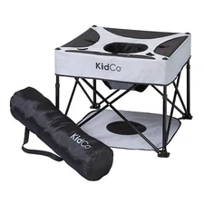 KidCo - GoPod Adjustable Height Travel Seat with Mat, Baby Chair, (Midnight)