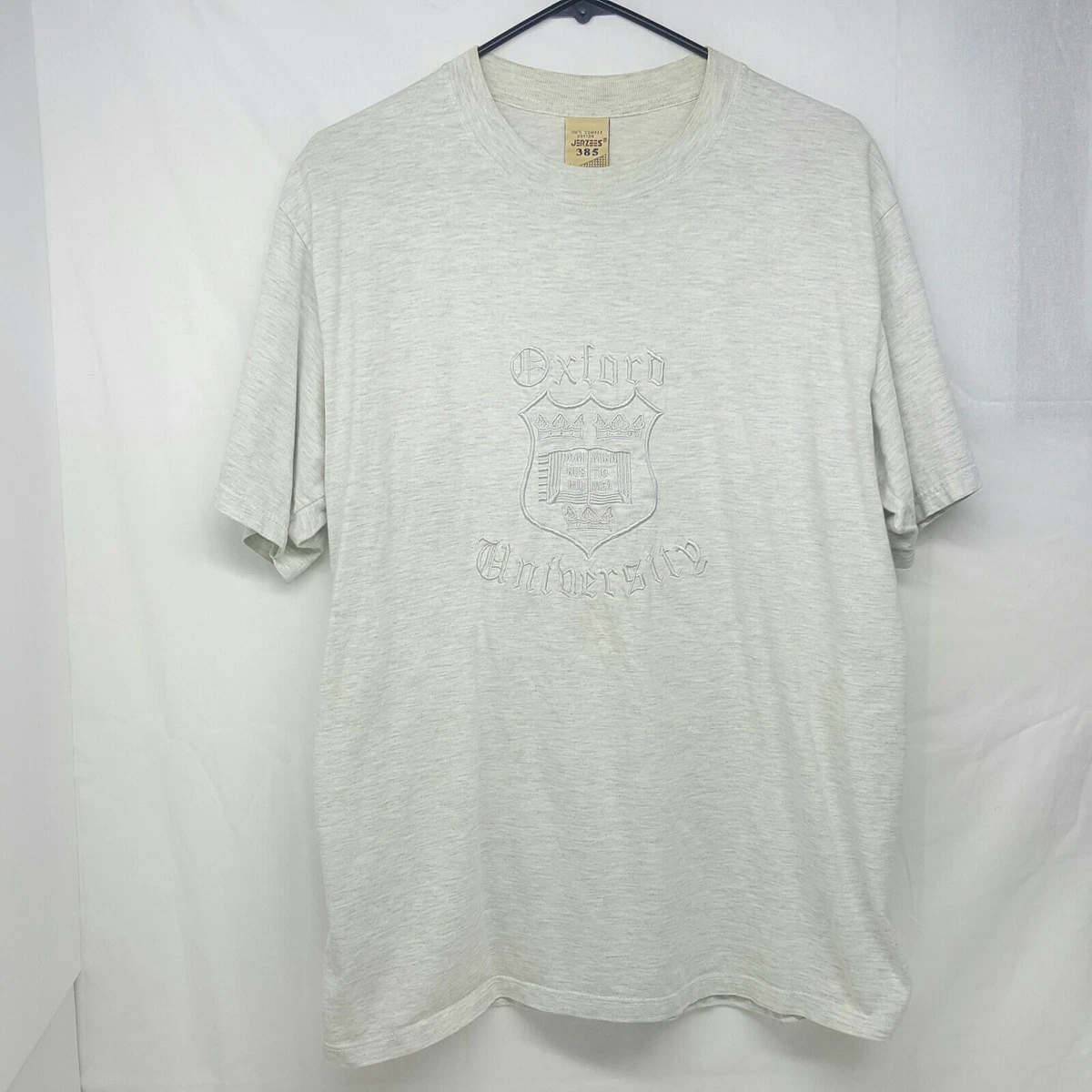 Vintage Jerzees 385 Oxford University Gray Tshirt XL - Embroidered Logo