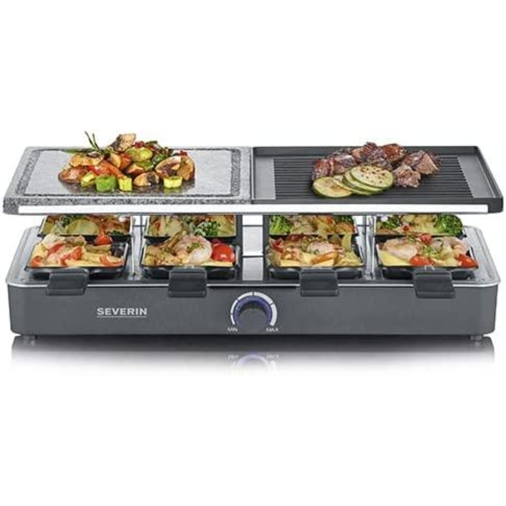 Grill Raclette SEVERIN RG 2371 Con Pietra Naturale - 1300W Per 8 Persone, Piastra Antiaderente - Foto 6