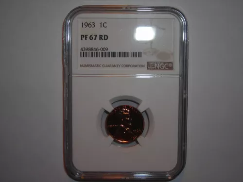 Lincoln penny 1963 NGC PF 67 RD GEM RED BU LOT #1 LINCOLN CENT 1963-P