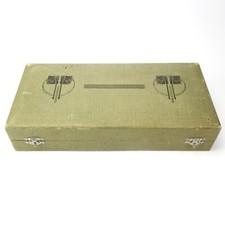 Jugendstil Besteck-Schatulle für 6 Teile Stoffbezug um 1900 Schachtel RARITÄT