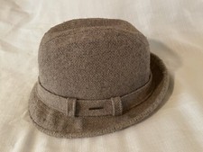 Vintage RARE Mens STETSON Equalizer FEDORA HAT Beige Tan Medium 7  Wool Tweed