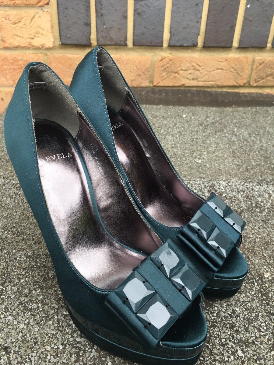 New Carvela Women’s Green Blue Galicia Petrol High Heels Size UK  RRP £90