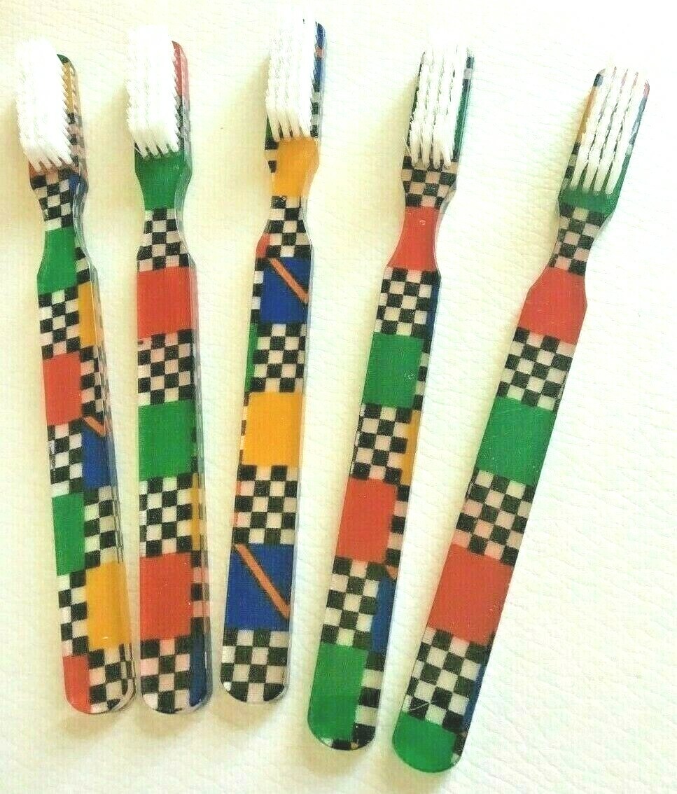 5-PACK Vintage NEW Race Car Designer Toothbrush By Alan Stuart New