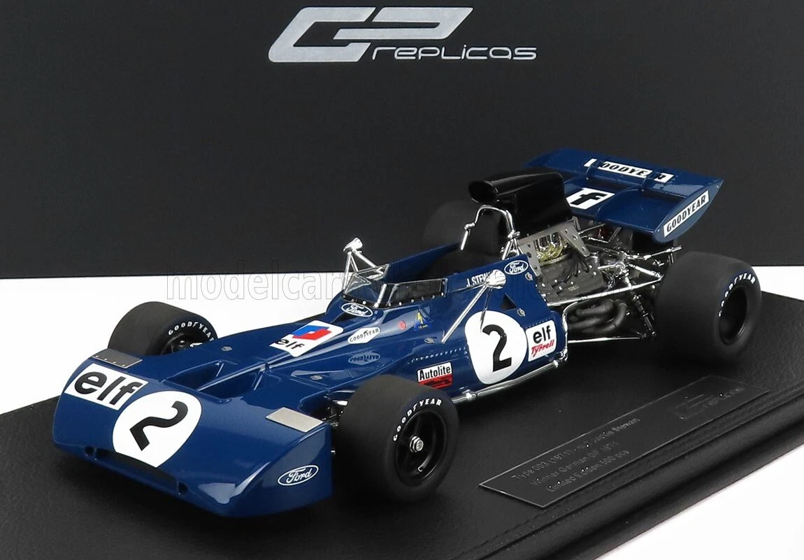 GP Replicas TYRRELL F1 003 WINNER GERMANY GP 1971 STEWART WORLD CHAMPION #2 1/18