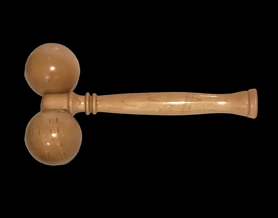 Masajeador corporal 9x5 pulgadas doble bola rodillo de madera maciza con mango Foto 3 de 4