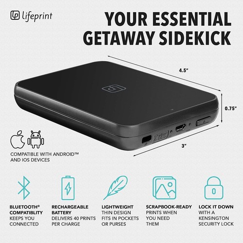 Lifeprint Ultra Slim Printer, Portable Bluetooth Photo, Video and GIF Instant Pr - Picture 2 of 6