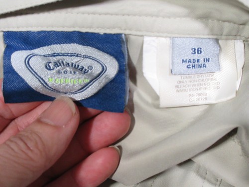 Callaway Mens size 36 Men’s Golf beige Pants leg pockets polyester relaxed fit - Picture 3 of 6
