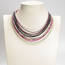 2-3mm Faceted Dainty Beaded Choker Necklace 16'' 2'' Extension Chain 2pcs/Bag