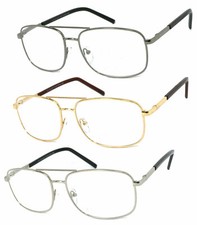 1 or 2 Pairs Metal Frame Large Pilot Full Lens Reading Glasses Spring Hinges