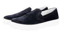 Prada Wildleder Downtown Slip-On Sneaker - 3S5802 - Blau - Neu - 40,5 Uk 7.5