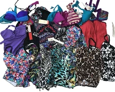 Lot of 52 Womens Swimsuit Separates Mixed Sizes Styles La Blanca JAG Lucky Brand