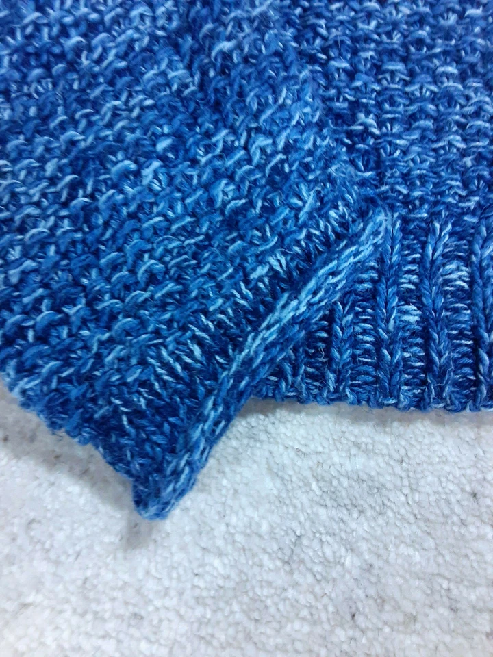 Suéter de punto de manga larga para mujer Leo & Nicole, azul jaspeado, mediano Foto 4 de 4