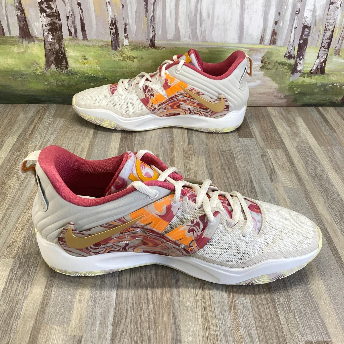 Nike KD15 ASW Beige Maroon Gold Orange DV1199-100 Men's Size 15
