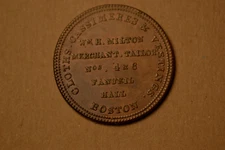 (1835-44) Hard Times Token-  W.H. Milton, Boston, MA- Nice Brown AU