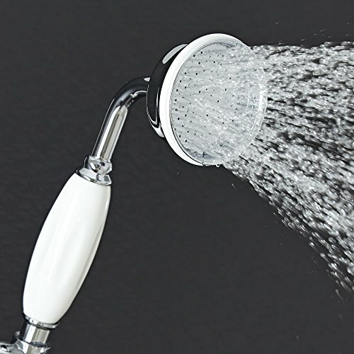 Large Traditional Victorian Shower Head Handset with Ceramic Handle
