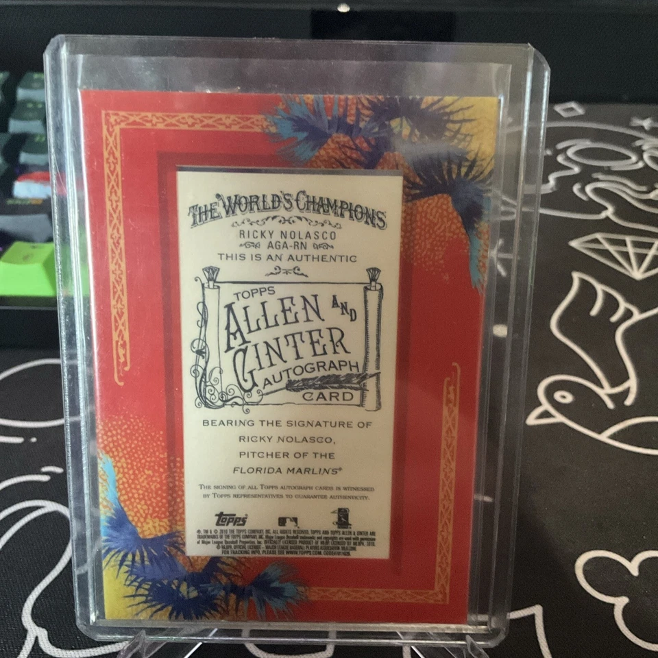 2010 Topps Allen & Ginter's Framed Mini Ricky Nolasco AUTO #AGA-RN Autograph - Image 2 of 2