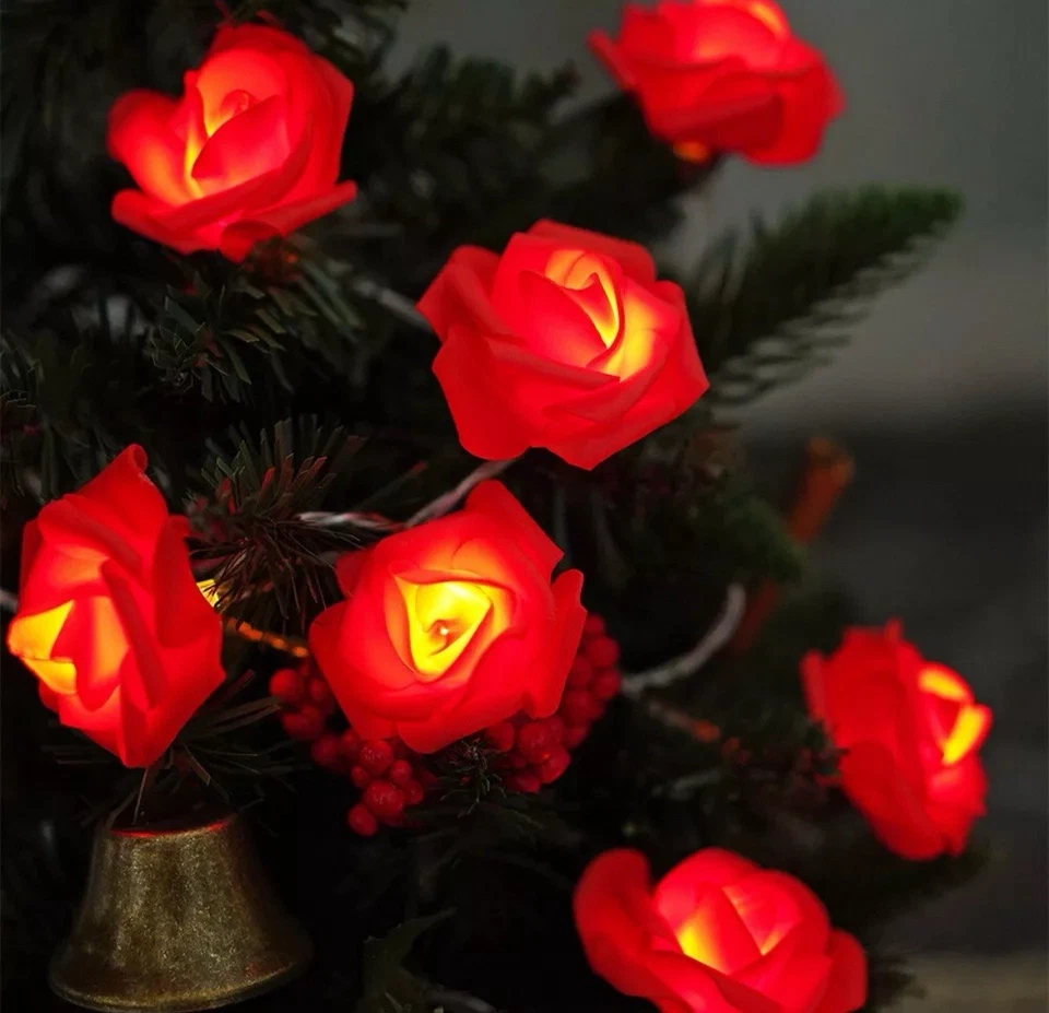 Rose Flower Fairy Light Romantic Rose Night Light for Valentines Day Party Decor - Image 3 of 4