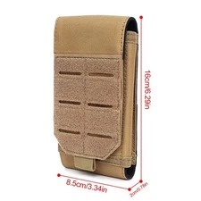 Tactical Pouch Bag Cell Phone Holder Holster Carrier Storage Bags Pack Tan Color