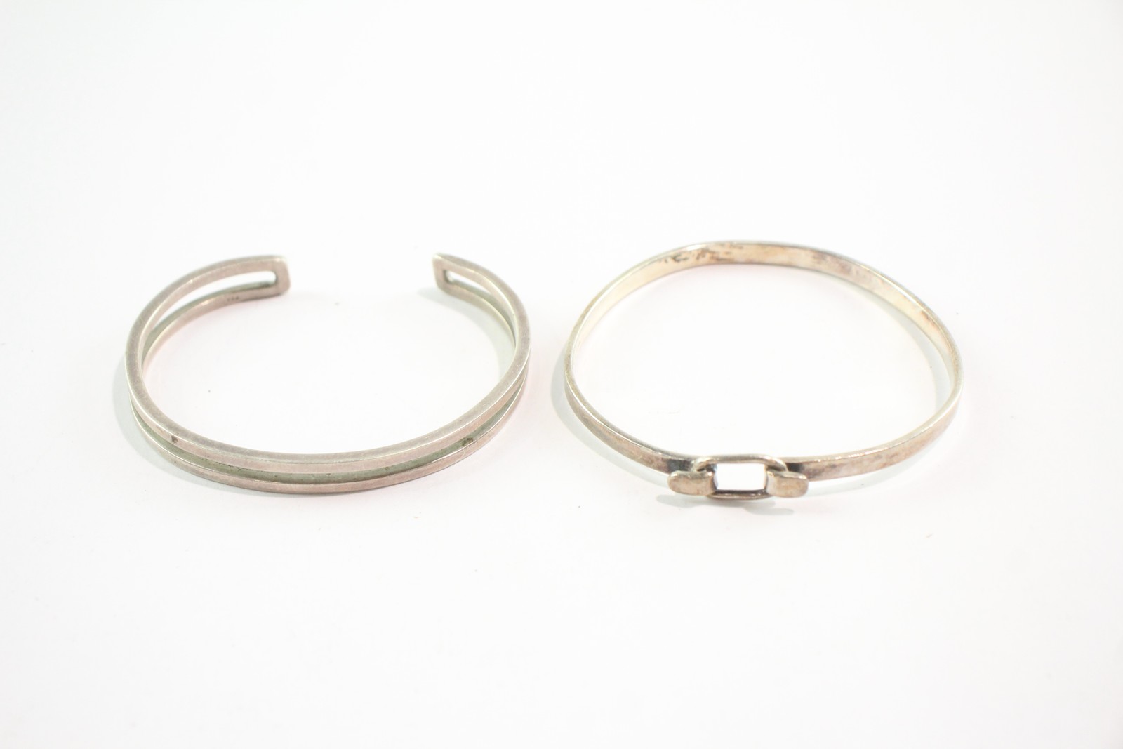 Sterling Silver Bangles Torque Double Tension Min… - image 1