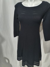 NWT JESSICA HOWARD Womens Black Unlined Illusion Trim Sweater Dress Petites PM