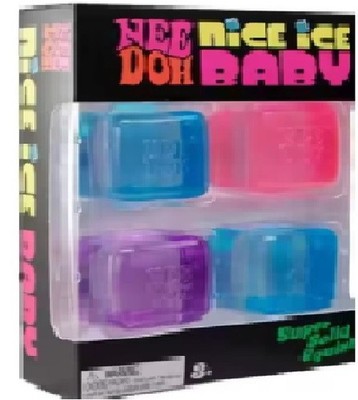 Needoh Nice Ice Baby 4 Pack Mini Cubes Squishy Stress Fidget Toy Authentic