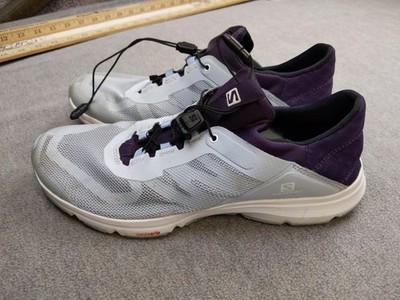 Salomon Shoes Womens 8 40 Gray Purple Mesh Trail Running Sneakers Amphib Bold