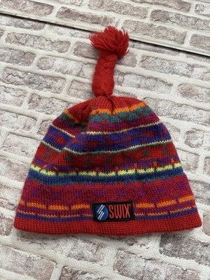 VTG Swix Sport Beanie Wool Colorful Pattern Winter Hat Ski Swedish Nordic Kids