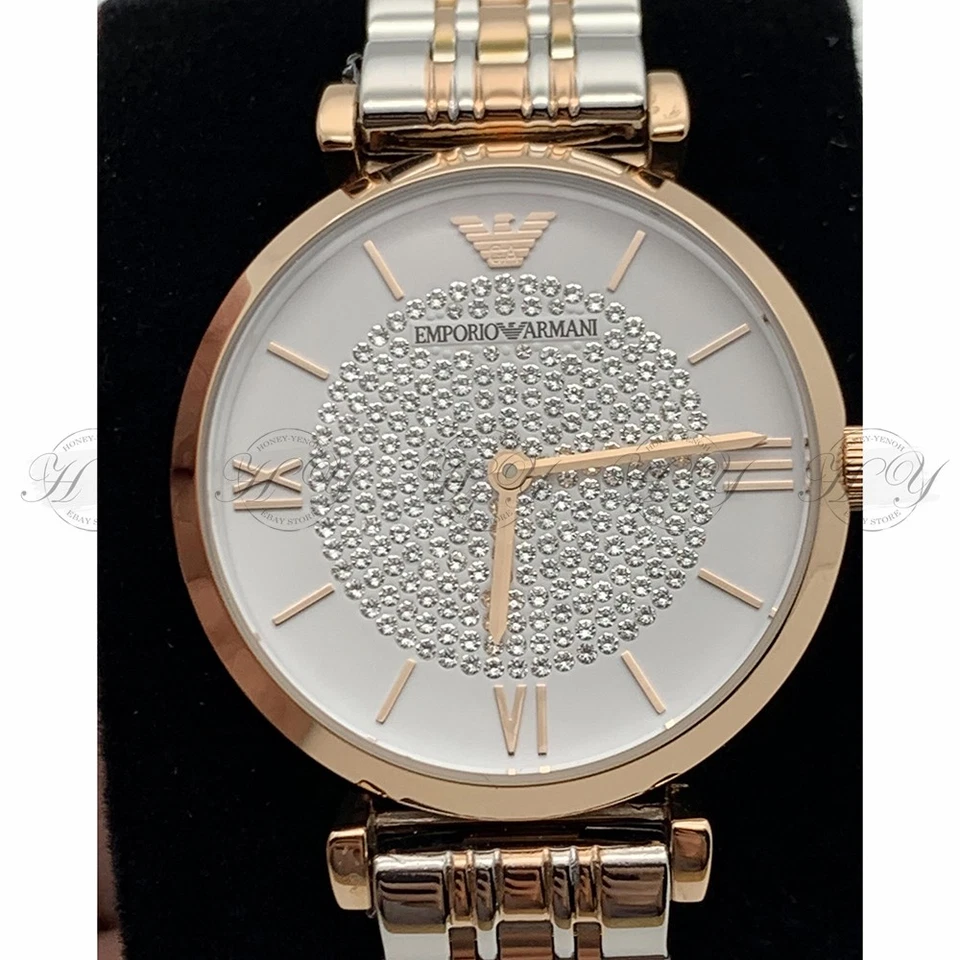 New Emporio Armani AR1926 Gianni T Bar Crystal Pave Dial Analog Women's Watch - image 4 of 4