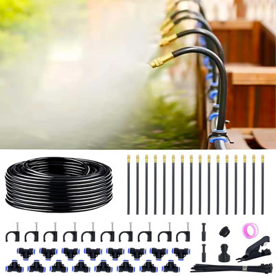 360° Adjustable Drip Irrigation System - 50FT Garden Watering System with 16 Noz