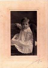 VTG Cabinet Card Photo Cute Baby Girl Dress Fashion