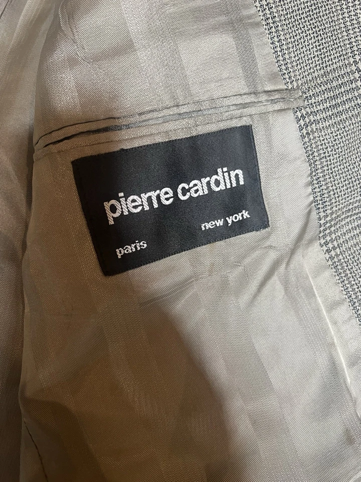 Vintage Pierre Cardin Men’s Black & White 100% Wool Woven Tweed Blazer  - Image 3 of 4