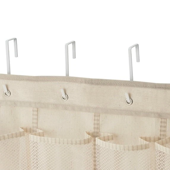 Organizador de zapatos colgantes sobre la puerta de lona almacenamiento adicional plegable 24 bolsillos Foto 4 de 4