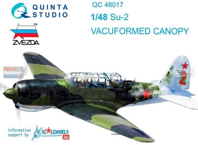 QTSQC48017 1:48 Quinta Studio Vacuformed Canopy - Su-2 (ICM kit)
