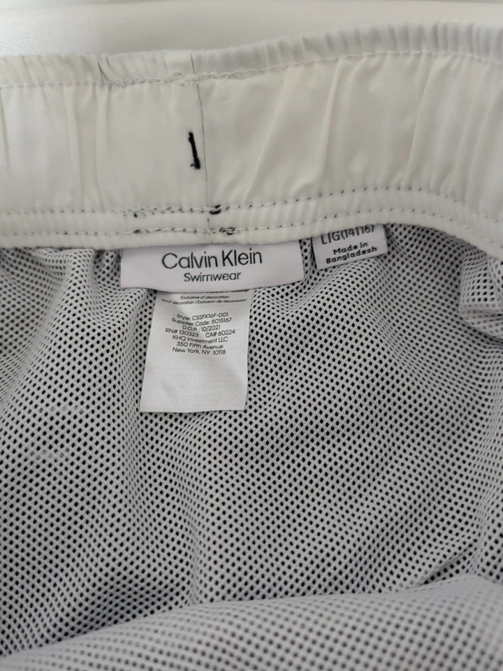 Calvin Klein Traje de Baño Pantalones Cortos Niños L (14/16) Negro Poliéster Malla Cintura Elástica Foto 4 de 4