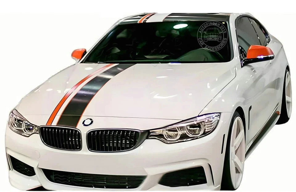 Calcomanía gráfica a rayas de carreras para BMW M3 M4 M5 capó techo trasero pegatinas de vinilo Foto 2 de 4