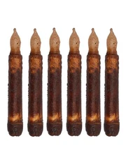 Aulaygo Taper Primitive Candles with Timer 6pcs Real Wax Hand Dipped Battery ...