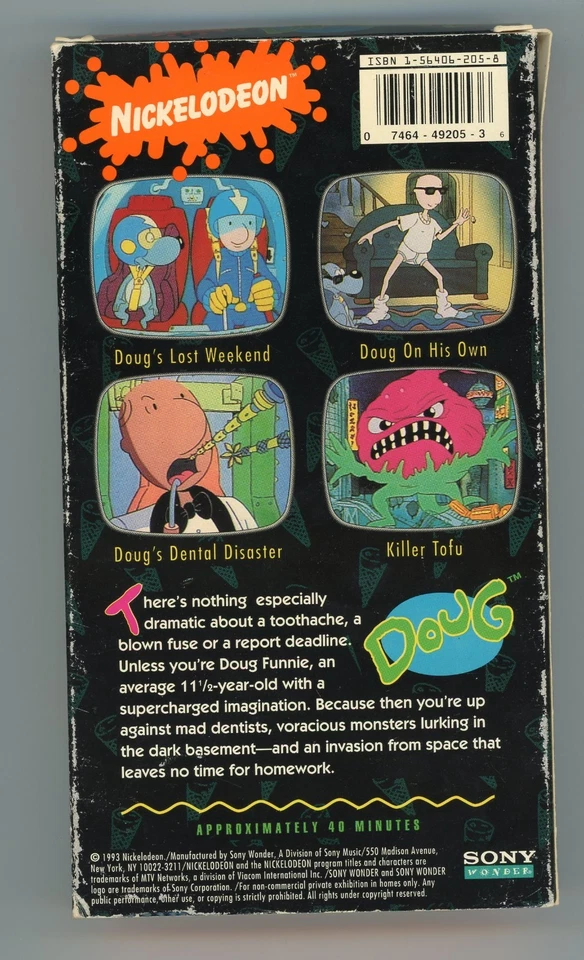 Doug, Show, VHS, Pre Owned, Vol 1, How Did I Get Into Mess, Nickelodeon, Tested - Image 3 of 3