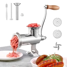 Hand Manual Meat Grinder #10 304 Stainless Steel Sausage Maker Heavy Duty