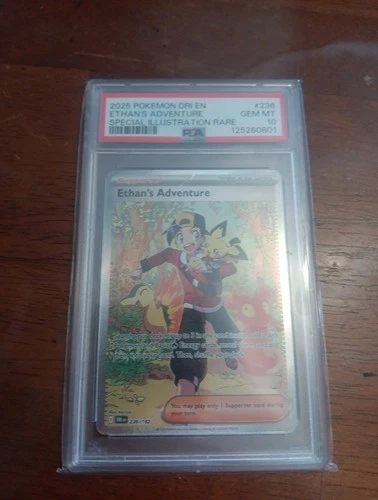 Pokémon TCG Destined Rivals Ethan's Adventure Card 236/182 PSA 10 Pokemon SIR