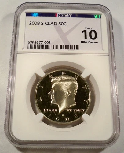 2008-S 50c CLAD NGC PF10UCAM KENNEDY HALF DOLLAR PROOF ULTRA CAMEO PR 70 DC