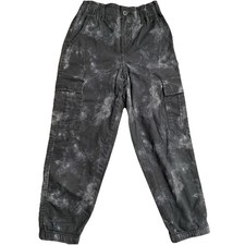 Wonder Nation Big Boys Black Gray Pull on Cargo Pants Joggers size 10-12 L
